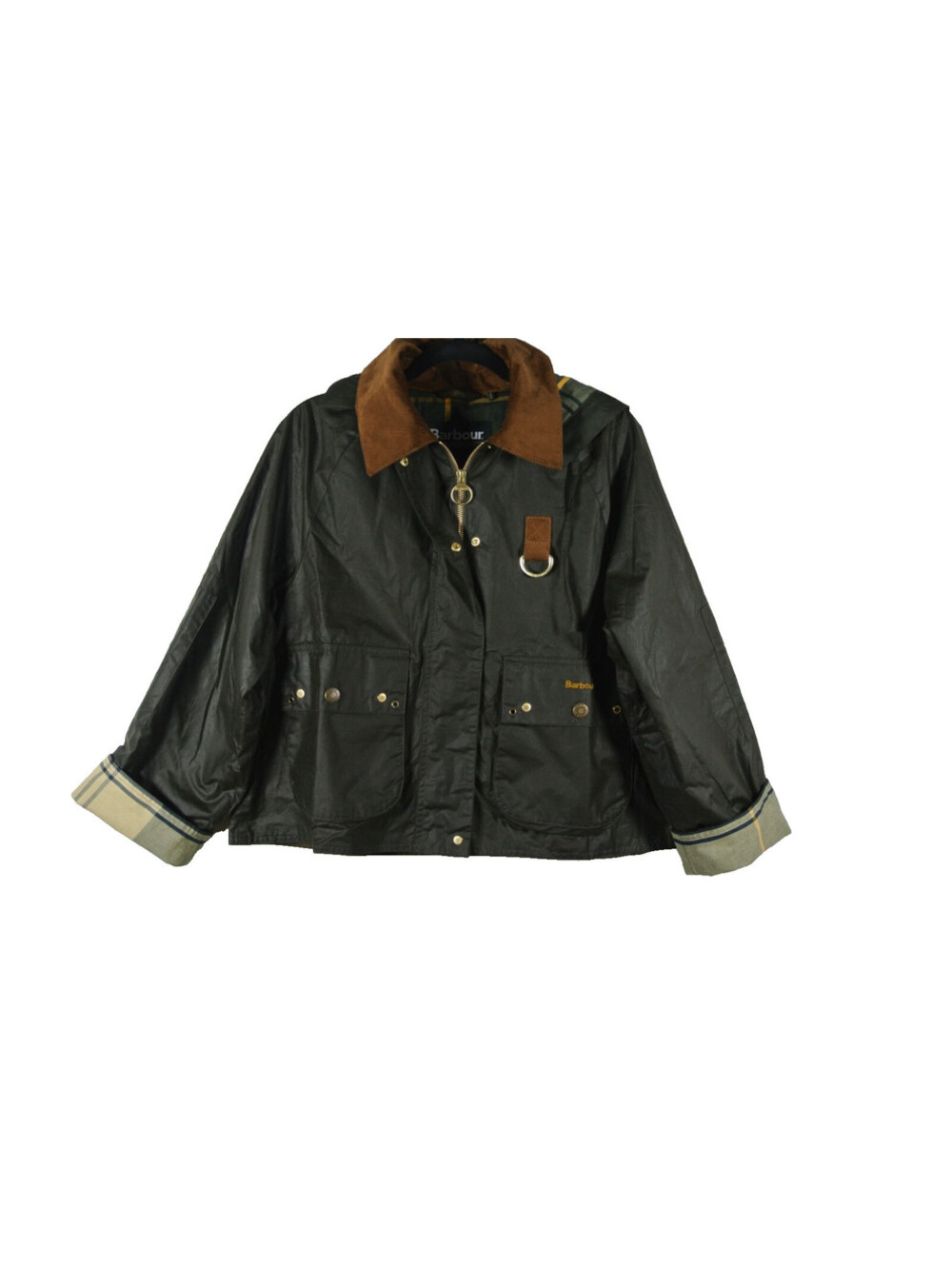 NWT, BARBOUR Women's Erma Wax Jacket in Archive Olive/Ancient Tartan 10  #WAX343